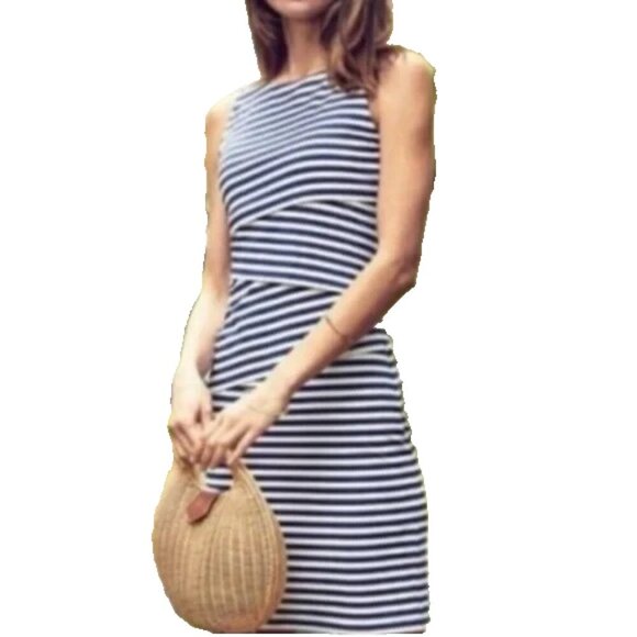 J McLaughlin Nicola Striped Sleeveless Layered Dress Women Size S Blue - Picture 2 of 15